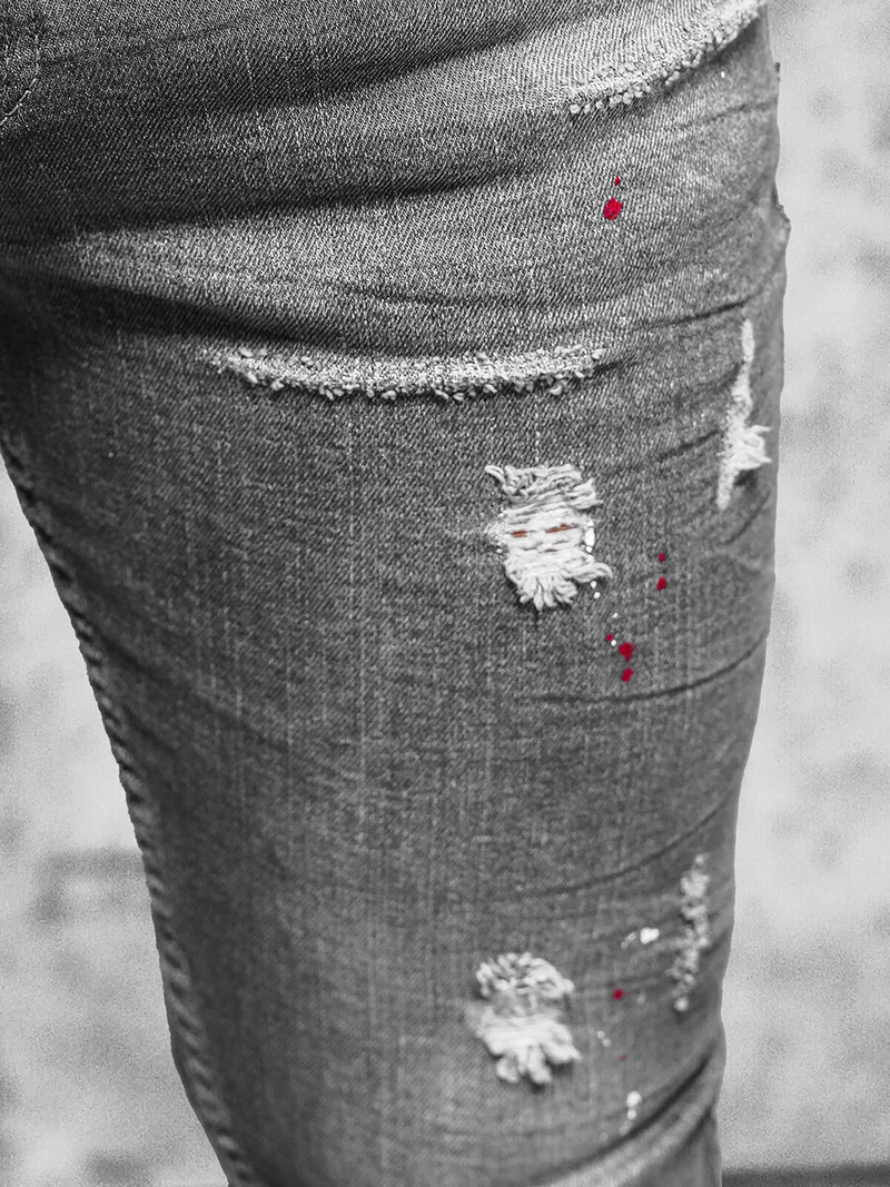 Spodnie jeansowe męskie grafitowe OZONEE O/MB459