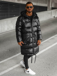 Kurtka zimowa męska długa czarna OZONEE O/M3205Z