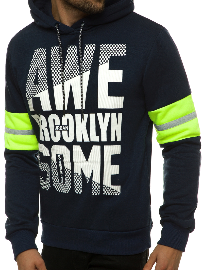 Bluza z kapturem męska granatowa OZONEE JS/KS2141