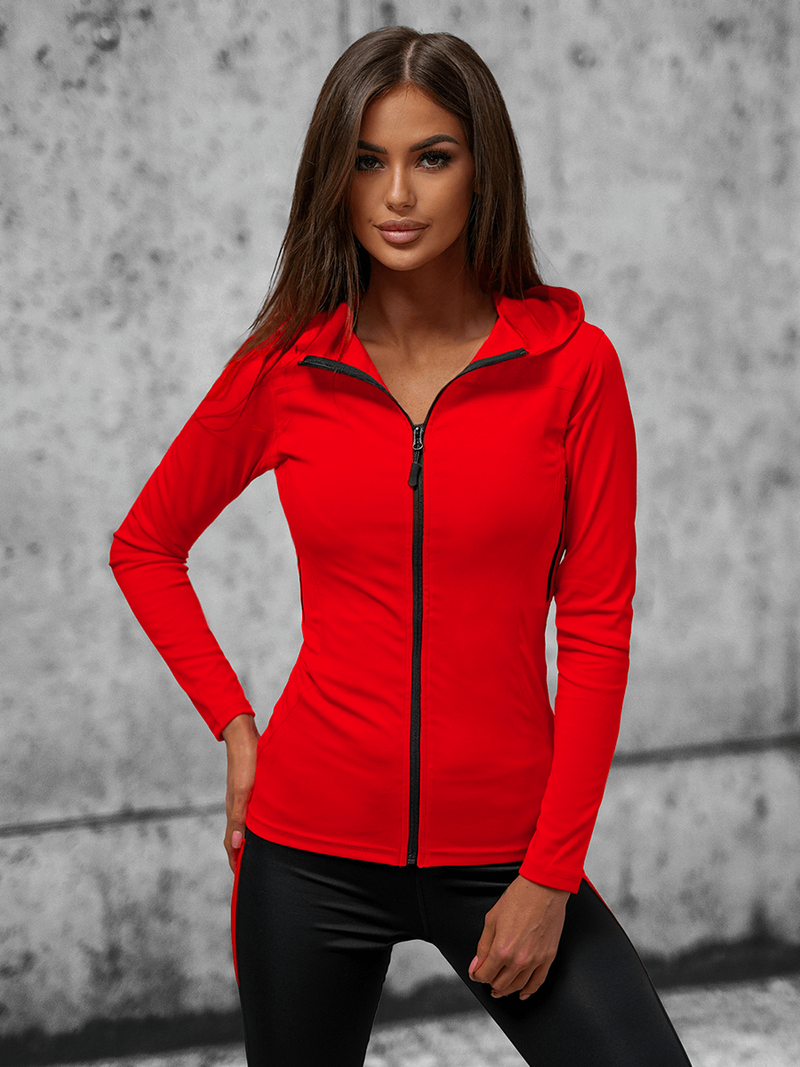 Bluza damska rozpinana czerwona OZONEE JS/HD153/5