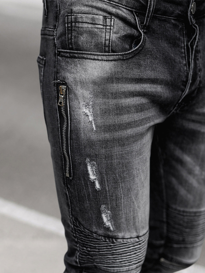 Spodnie jeansowe męskie czarne OZONEE NB/MP0007N