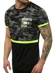 T-Shirt męski czarny OZONEE JS/SS10982