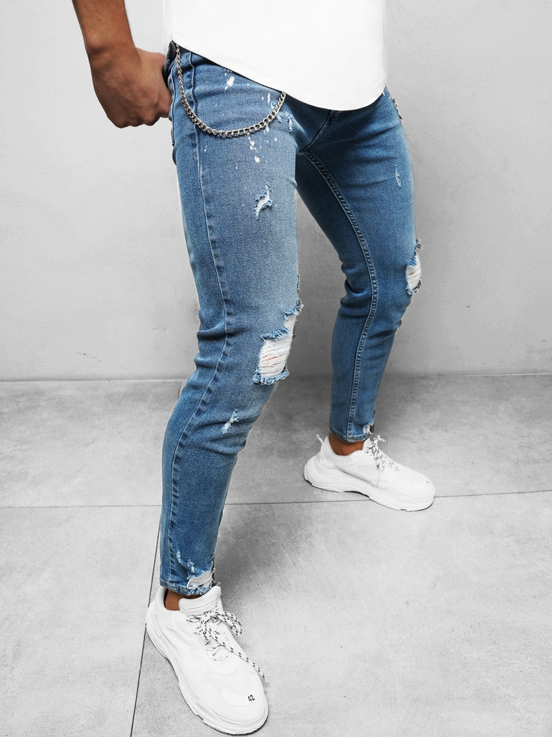 Spodnie jeansowe męskie niebieskie OZONEE O/WE1014