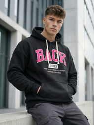 Bluza z kapturem męska czarna OZONEE O/TT30513Z