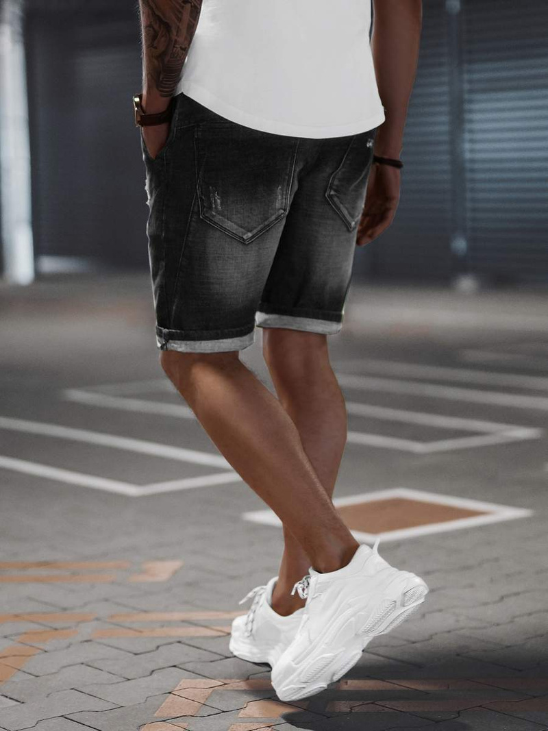 Spodenki męskie jeansowe czarne OZONEE NB/MP0042NZ