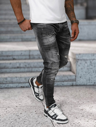 Spodnie jeansowe męskie slim fit czarne OZONEE NB/MP0155N