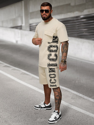 Komplet dresowy męski loose fit beżowy OZONEE JS/27C6531/6