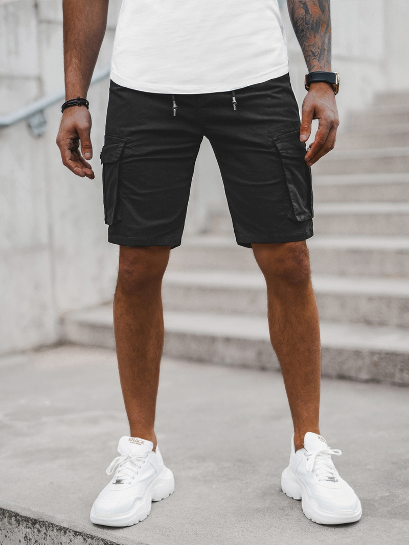 Spodenki męskie chino czarne OZONEE T/BB70011/1