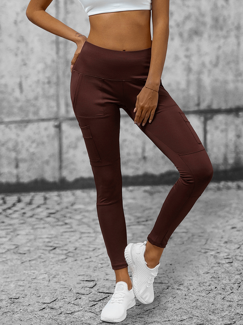 Legginsy damskie brązowe OZONEE O/YY9259