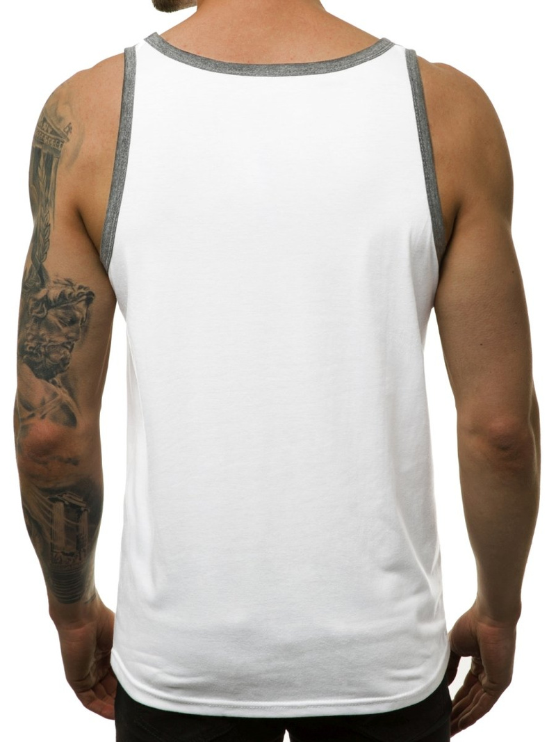 T-Shirt męski bez rękawów biały OZONEE JS/SS11076