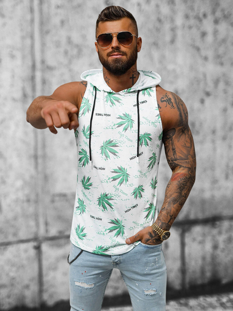 Майка чоловіча Бiло-Зелений OZONEE O/BL306Z