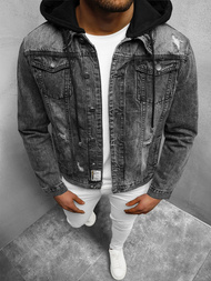 Kurtka męska jeansowa czarna OZONEE NB/MJ505N