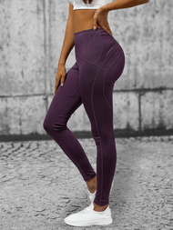 Legginsy damskie ciemno-fioletowe OZONEE O/YY9276