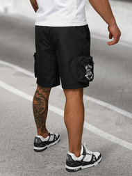 Spodenki męskie cargo z kieszeniami czarne OZONEE JS/27K6551/3