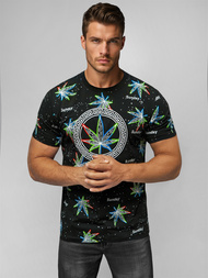 T-shirt męski z nadrukiem czarny OZONEE O/T136/3Z