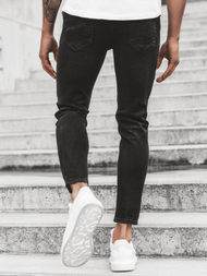 Spodnie jeansowe męskie czarne OZONEE O/649