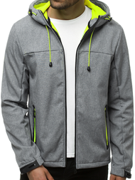 Kurtka softshell męska z kapturem szara OZONEE JS/KS2196