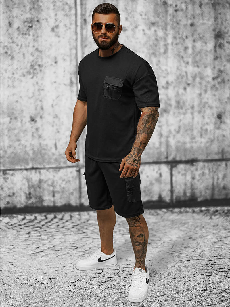 Чоловічий спортивний комплект чорний OZONEE JS/8C1132/3