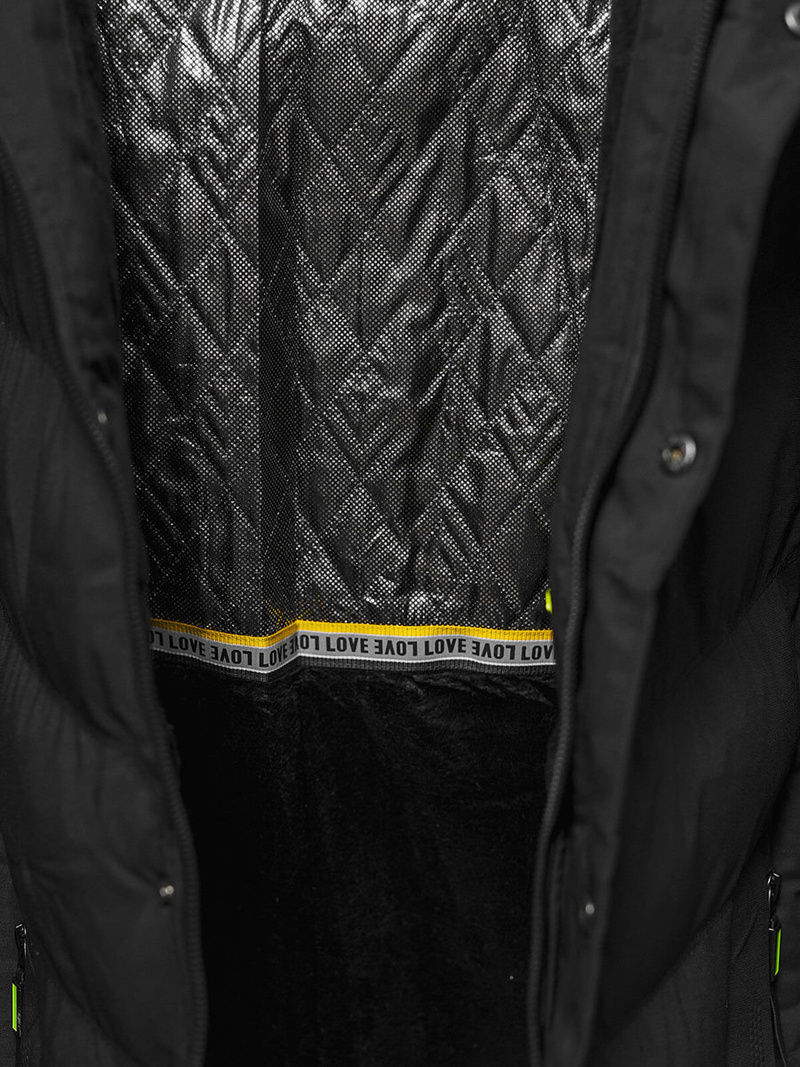 Kurtka zimowa męska pikowana czarna OZONEE JS/5M3137/392