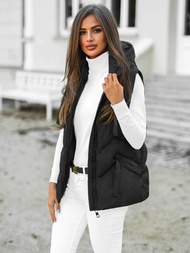 Стьобаний жіночий жилет чорний OZONEE JS/5M3176/392Z