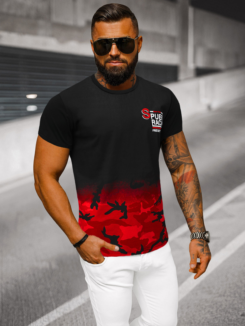 Футболка чоловіча Червона OZONEE JS/S985/18Z