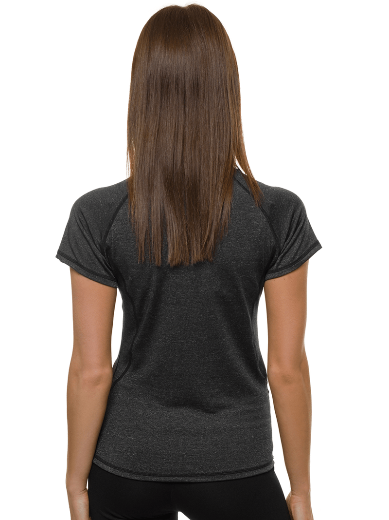 T-Shirt damski bez nadruku grafitowy OZONEE JS/A2158