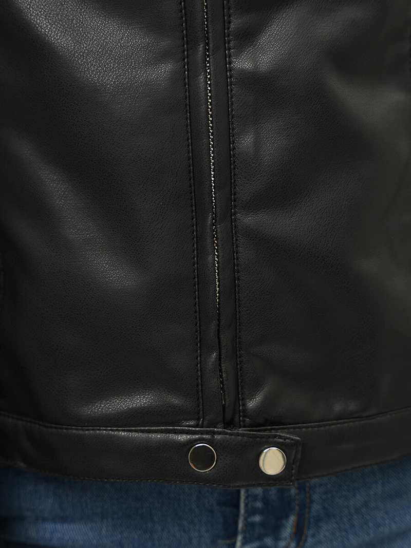 Kurtka skórzana damska czarna OZONEE JS/11Z8008