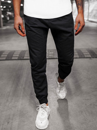 Spodnie męskie chino joggery czarne OZONEE O/399