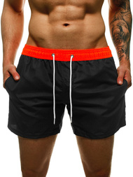 Spodenki kąpielowe męskie czarno-pomarańczowe OZONEE ST004-8