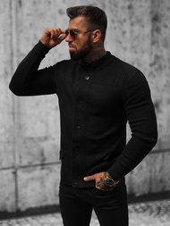 Sweter męski kardigan czarny OZONEE NB/MM6011/4