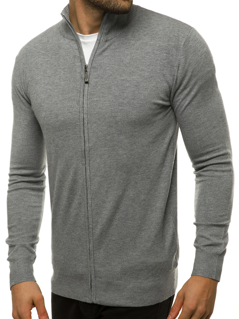 Sweter męski rozpinany szary OZONEE TMK/YY07/3Z