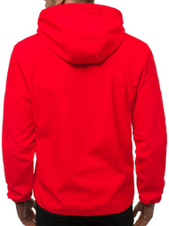 Kurtka softshell męska z kapturem czerwona OZONEE JS/KS2183