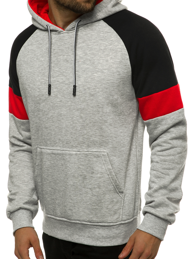 Bluza z kapturem męska szara OZONEE JS/KS2236