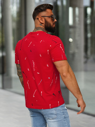 T-shirt męski czerwony OZONEE O/MPO3443