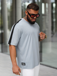 T-shirt męski loose fit jasno-niebieski OZONEE O/QQ1195