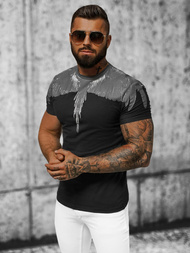T-shirt męski slim fit czarny OZONEE NB/MT3022