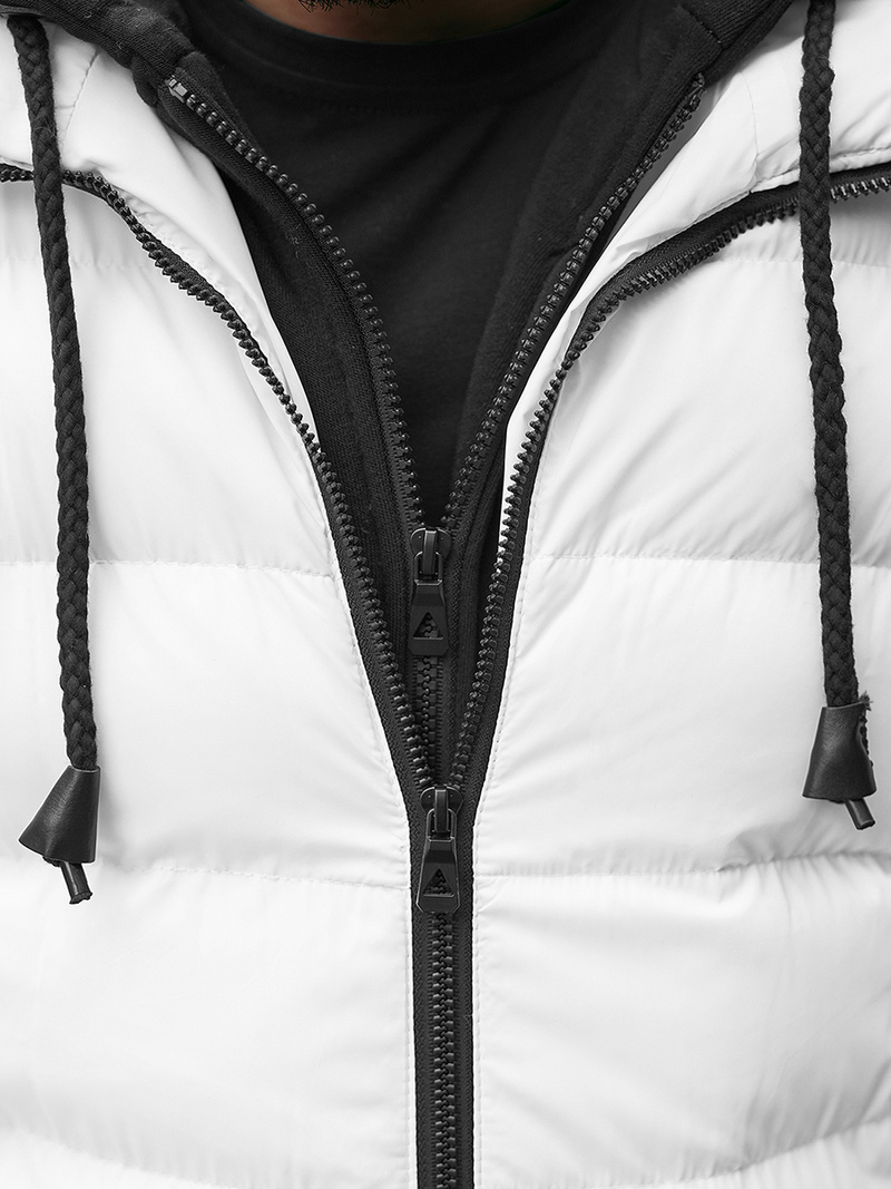 Kurtka zimowa męska pikowana biała OZONEE N/7121