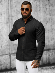 Класична сорочка чоловіча чорна OZONEE O/V42