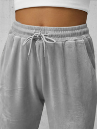 Spodnie dresowe damskie welurowe szare OZONEE JS/8K1532/2