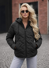 Kurtka zimowa damska pikowana czarna OZONEE JS/16M9300/392Z