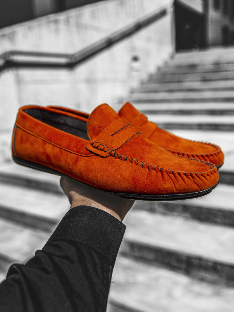Buty męskie slip on pomarańczowe t/125