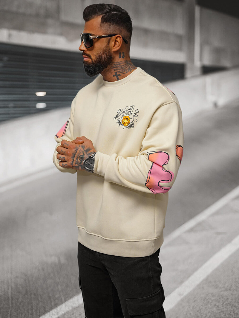 Bluza oversize beżowa OZONEE O/SWE23041