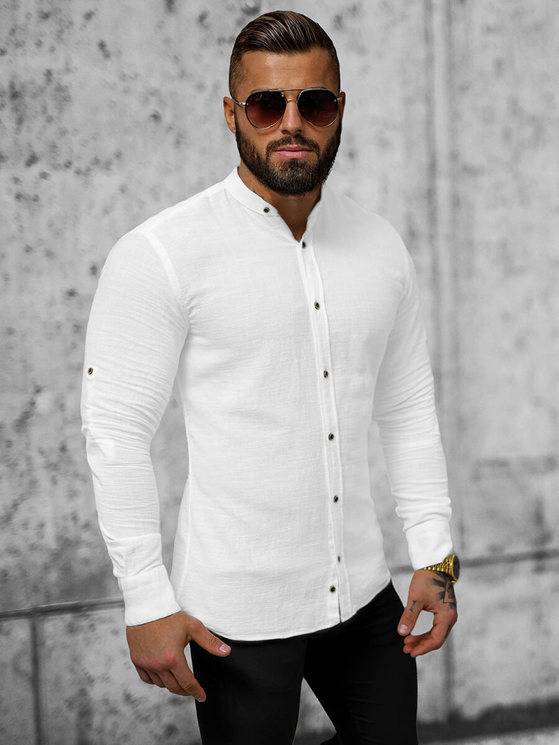 Класична сорочка чоловіча Бiла OZONEE O/V33