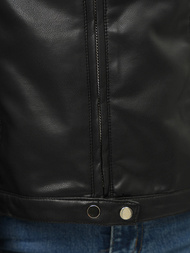 Жіноча шкіряна куртка Чорна OZONEE JS/11Z8008