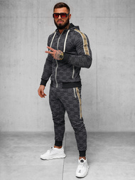 Komplet dresowy męski czarny OZONEE O/FF5053AB