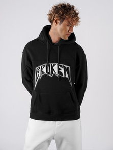 Bluza z kapturem oversize czarna OZONEE O/SWE23019Z