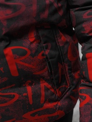 Kurtka zimowa męska pikowana czarno-czerwona OZONEE JS/27M8102