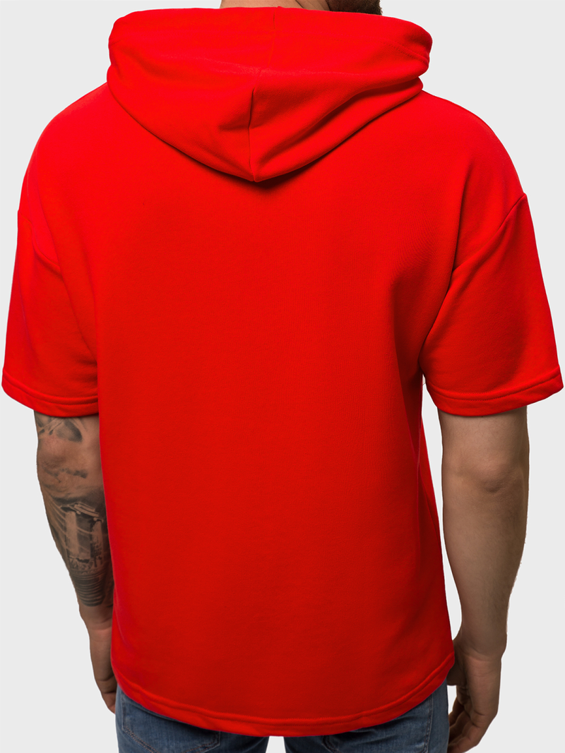 Bluza z kapturem męska czerwona OZONEE B/20402010