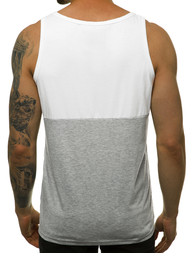 T-Shirt męski bez rękawów biały OZONEE JS/SS11062