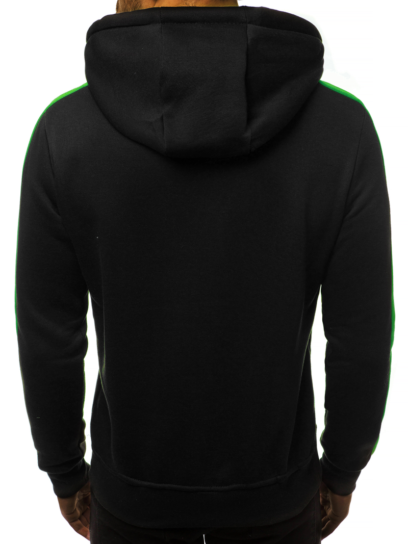 Bluza z kapturem męska czarno-zielona OZONEE JS/2012